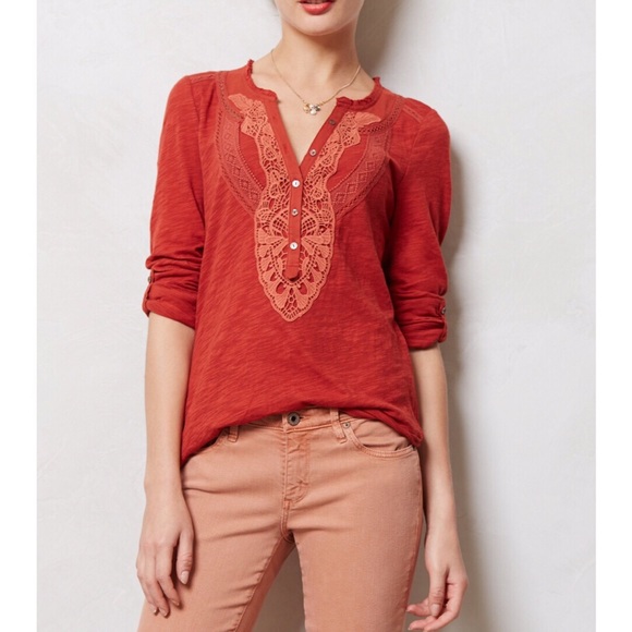 Anthropologie Tops - Anthropologie Meadow Rue Chennai Henley Sz S EUC